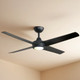 122cm 48-inch Black DC Ceiling Fan With Light Remote Control 4 Blade 35W Uplight 122cm 48-inch Black DC Ceiling Fan With Light Remote Control 4 Blade 35W Uplight